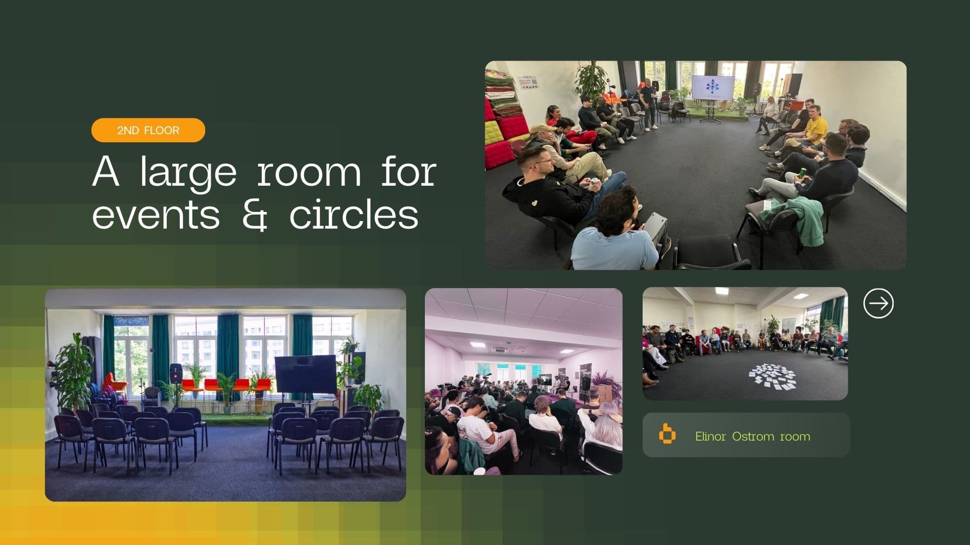 A large room for events and circles on the 2nd floor